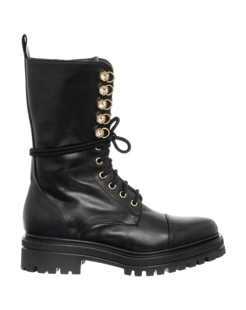 Boots en Cuir Fatti noires