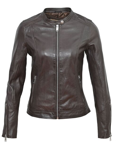 Veste en Cuir Tia marron