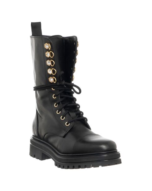 Boots en Cuir Fatti noires