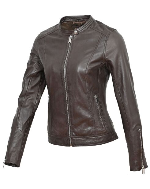 Veste en Cuir Tia marron