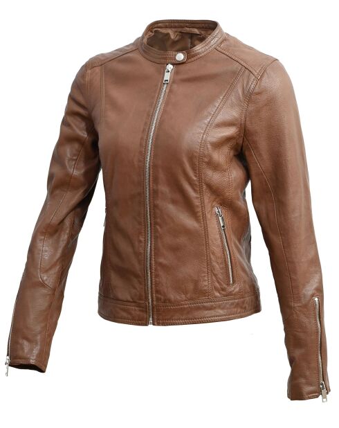 Veste en Cuir Tia cognac