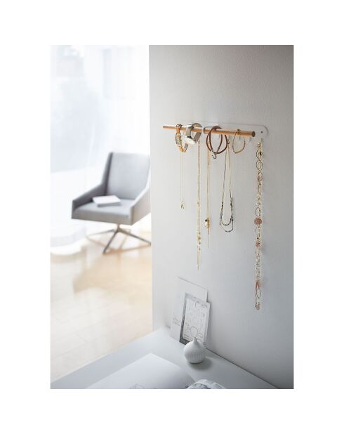 Support mural pour accessoires blanc - 32x4.5x6.7 cm