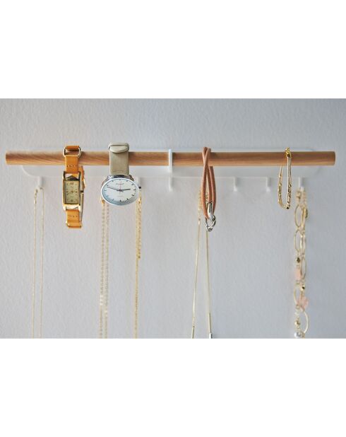 Support mural pour accessoires blanc - 32x4.5x6.7 cm