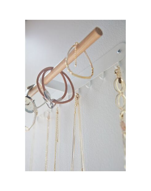Support mural pour accessoires blanc - 32x4.5x6.7 cm
