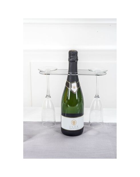 Porte-flûte 2 personnes Bon Ton transparent - 24.5x6.5 cm