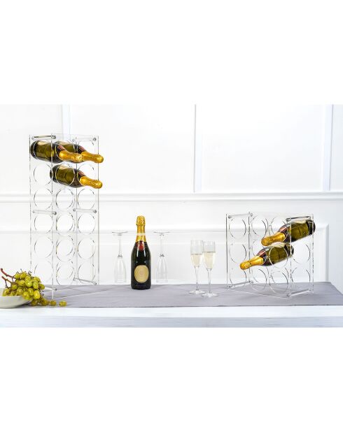 Porte-flûte 2 personnes Bon Ton transparent - 24.5x6.5 cm