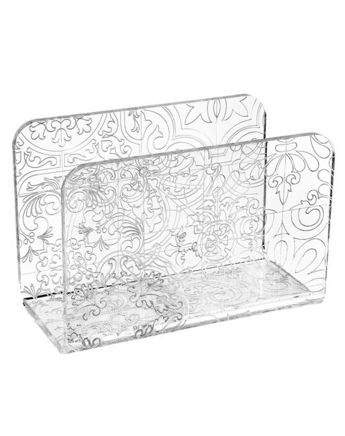 Porte-serviette vertical Carreaux de ciment transparent/blanc - 13x6.5x9 cm