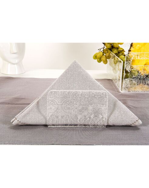 Porte-serviette vertical Carreaux de ciment transparent/blanc - 13x6.5x9 cm