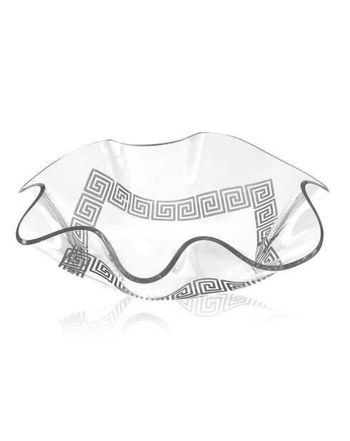 Greek Flory Basket Klein transparant/wit - 17,5x17,5x5 cm