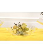Corbeille Greek Flory Petite transparent/blanc - 17.5x17.5x5 cm