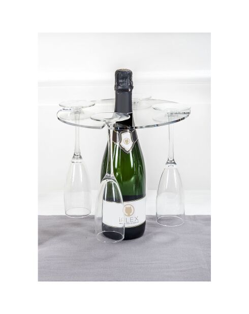 Porte-flûte 4 personnes Bon Ton transparent - 25x25 cm