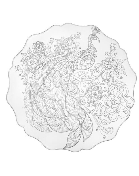 Assiette ronde Tasty Peacock Petite transparent/blanc - 21x22 cm