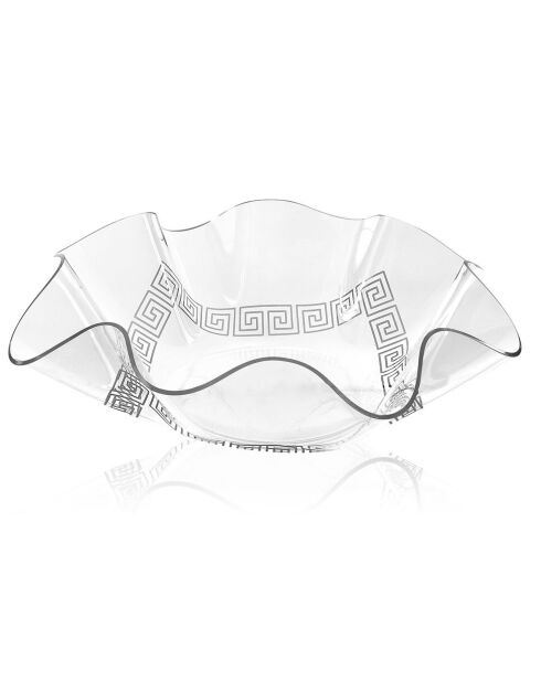 Corbeille Greek Flory Medium transparent/blanc - 31.5x31.5x8.5 cm