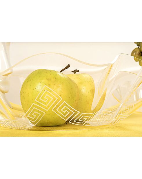 Corbeille Greek Flory Medium transparent/blanc - 31.5x31.5x8.5 cm