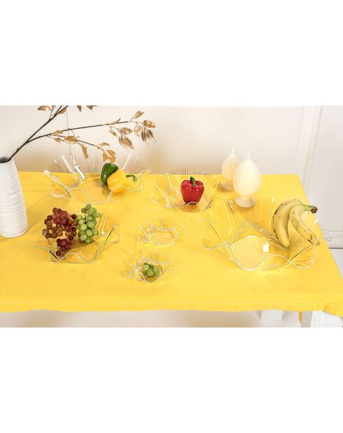 Corbeille Greek Flory Medium transparent/blanc - 31.5x31.5x8.5 cm