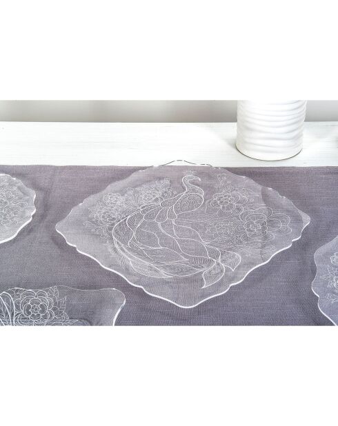 Assiette carré Tasty Peacock Petite transparent/blanc - 27x27 cm