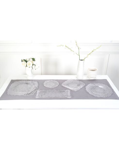 Bandeja rectangular Tasty Peacock transparente/blanca - 43x18 cm