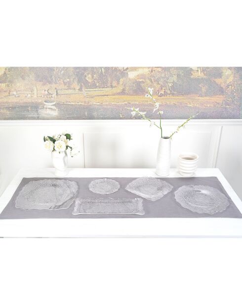 Plateau rectangulaire Tasty Peacock transparent/blanc - 43x18 cm