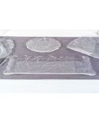 Plateau rectangulaire Tasty Peacock transparent/blanc - 43x18 cm
