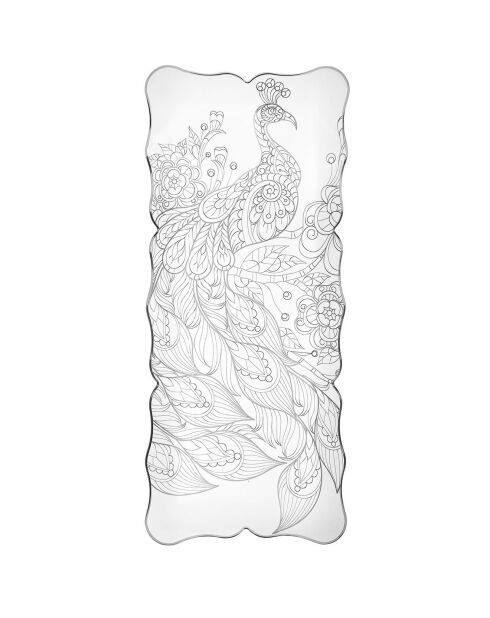 Plateau rectangulaire Tasty Peacock transparent/blanc - 43x18 cm