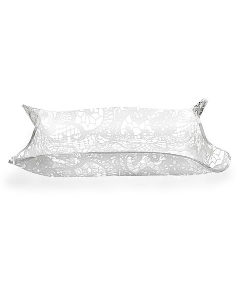 Vide-poche rectangulaire dentelle Drappeggi transparent/blanc - 20x15 cm