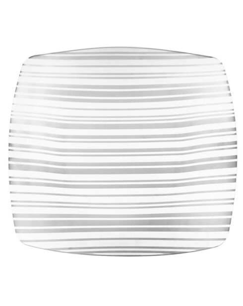 Assiette barcode grande transparent/blanc - 36x37 cm