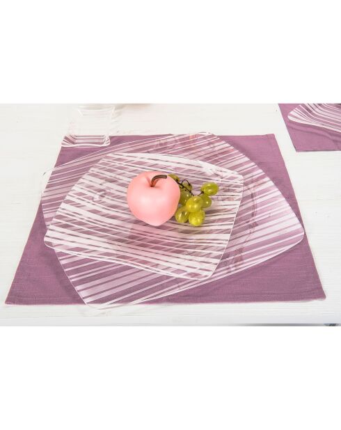 Assiette barcode grande transparent/blanc - 36x37 cm