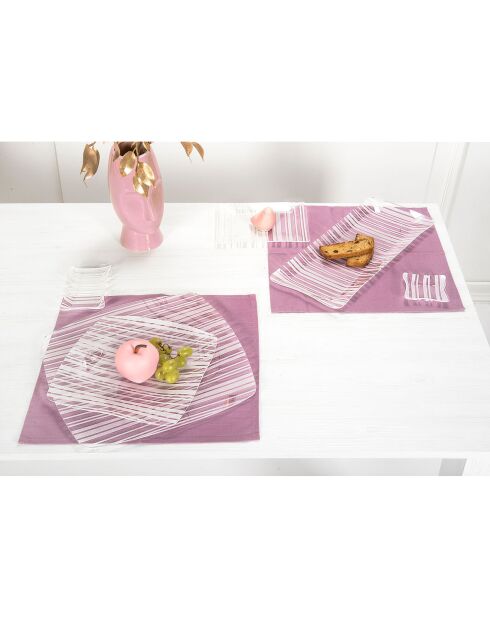 Assiette barcode grande transparent/blanc - 36x37 cm