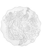 Assiette ronde Tasty Peacock Grande transparent/blanc - 32.5x34.5 cm