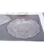 Assiette ronde Tasty Peacock Grande transparent/blanc - 32.5x34.5 cm
