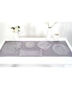 Assiette ronde Tasty Peacock Grande transparent/blanc - 32.5x34.5 cm
