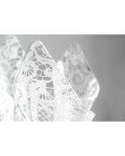 Vase dentelle Drappeggi Petit transparent/blanc - 21x17x14 cm