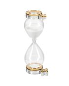 Sablier Kronos doré/transparent/blanc - 7x7x21.5 cm