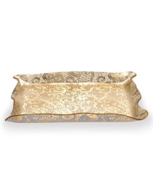 Vide-poche carré dentelle Drappeggi doré - 23x23 cm