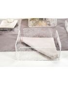 Porte-serviette horizontal Carreaux de ciment transparent/blanc - 22x22x7.5 cm