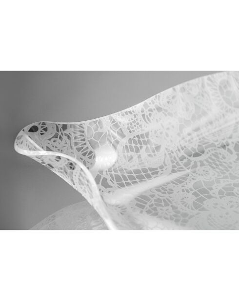 Plateau dentelle Drappeggi Petit transparent/blanc - 41x31x5 cm