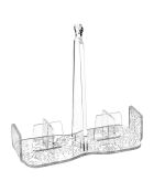 Porte-verre Carreaux de ciment transparent/blanc - 21.5x21.5x10 cm