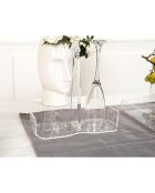 Porte-verre Carreaux de ciment transparent/blanc - 21.5x21.5x10 cm