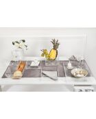 Porte-verre Carreaux de ciment transparent/blanc - 21.5x21.5x10 cm