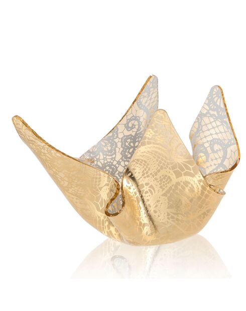 Drappeggi kleine gouden kanten vaas - 21x17x14 cm