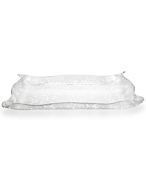 Plateau dentelle Drappeggi Grand transparent/blanc - 55x32x5 cm