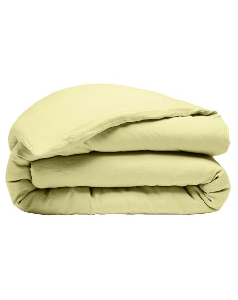 Parure housse de couette 100% Lin lavé Beurre jaune