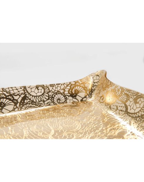 Plateau dentelle Drappeggi Petit doré - 41x31x5 cm