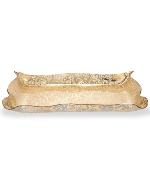Plateau dentelle Drappeggi Petit doré - 41x31x5 cm