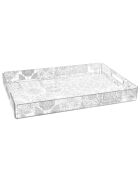 Plateau Carreaux de ciment Grand transparent/blanc - 45.5x32x5 cm