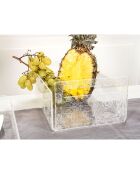 Panier à fruits Carreaux de ciment transparent/blanc - 21x29x13 cm