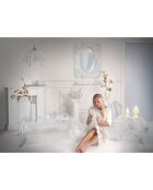 Vase dentelle Drappeggi transparent/blanc - 45x45x29 cm