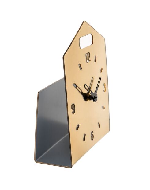 Horloge à poser Home Time dorée - 23x9x28 cm