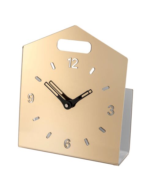 Horloge à poser Home Time dorée - 23x9x28 cm