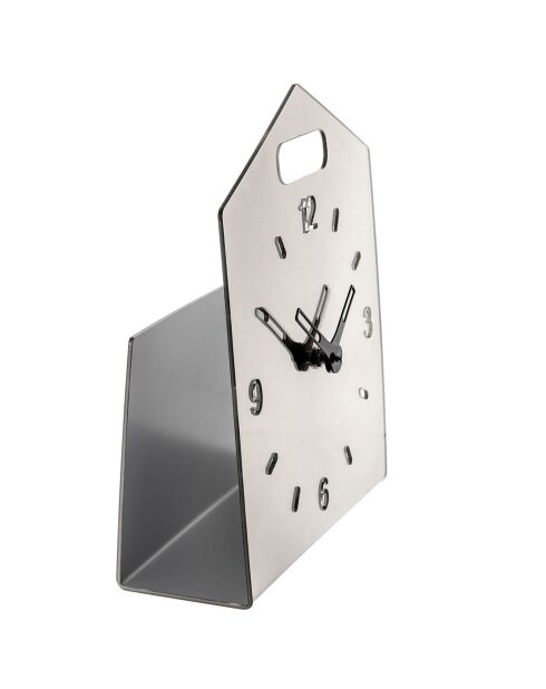 Horloge à poser Home Time argentée - 23x9x28 cm